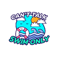 90Pixel summer swim canttalk 90pixel Sticker