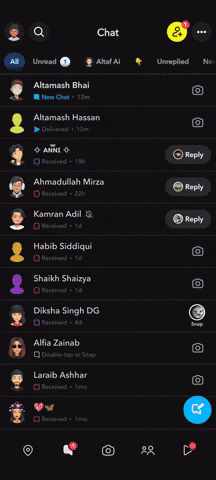 Snapchat half Swipe Trick GIF
