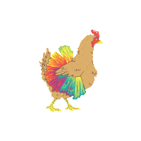 Chicken Celebrating Sticker by Electra Bicycle Co.