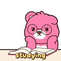 Studying Teddy Bear Sticker by BEARISH