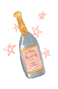 Cheers Champagne Sticker by four things paper