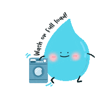 ourwaterconversation happy water washing machine save water Sticker