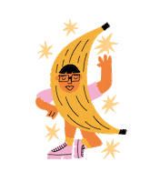 Banana Sticker by Natalie Byrne