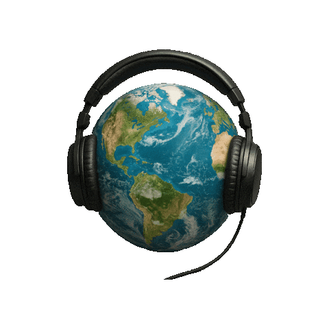 Earth Headphones Sticker