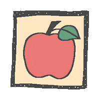 School Apple Sticker by sam maurer