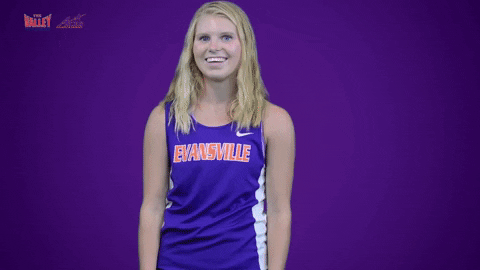 purple aces evansville GIF by Missouri Valley Conference