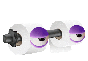 Sleepy Toilet Paper Sticker by Tina Touli