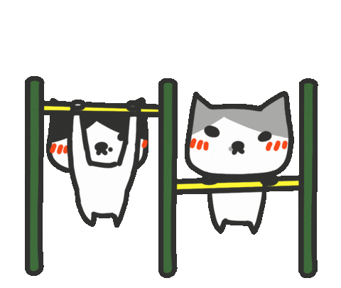 Cat Workout Sticker by yomoyeah