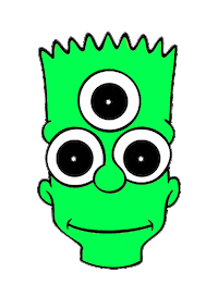 Bart Simpson Neon Sticker