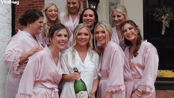 Champagne Bottle Pops Itself into Friends Face