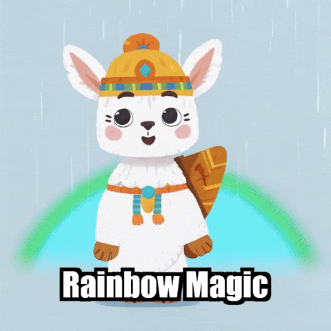Rainbow Rain GIF by Llamaozi