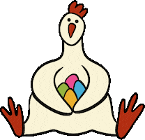 Chicken Easter Sticker