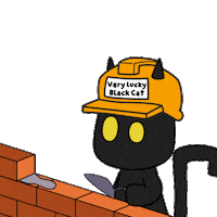 Working Black Cat Sticker by VeeFriends