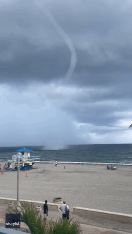 Waterspout Swirls Into Shore in South Florida