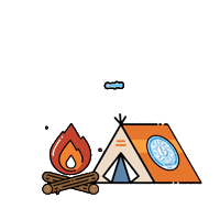 gsegeraldosantana camping fogo fogueira barraca Sticker