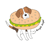 dog burger Sticker by Paperchase