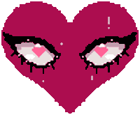 LaenMo heart pixel heart eyes ahegao Sticker