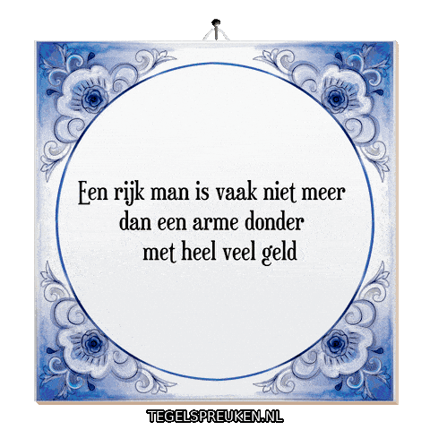 Geld Geluk Sticker by Tegelspreuken.nl