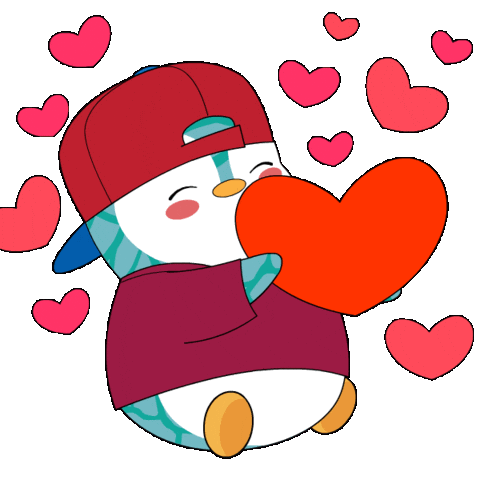 I Love You Hearts Sticker by Pudgy Penguins
