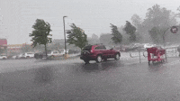 Strong Winds Push Shopping Cart Outside Pennsylvania Target