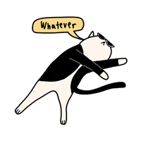 Tuxedo Cat Whatever Sticker by Rocketpong