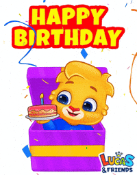 Happy Birthday GIF by Lucas and Friends by RV AppStudios