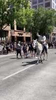 'I Love Texas': Austin Protesters Cheer Men on Horseback Riding Toward State Capitol