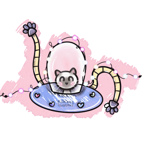 meirianyilustra cat christmas space merry christmas Sticker