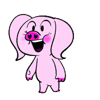 jodesign pink pig call piggy Sticker