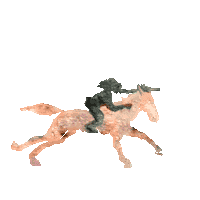 SerafinMesa horse gun american gallop Sticker