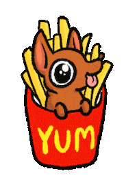 Sprinklebat fries pup chihuahua fastfood Sticker