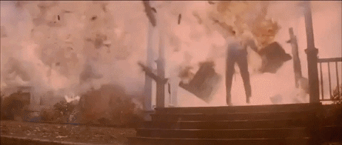 OrangeHatReviews giphygifmaker timecop time cop house explosion GIF