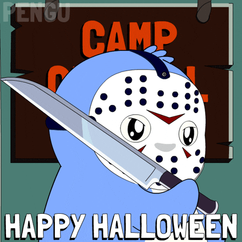Scared Trick Or Treat GIF by Pudgy Penguins