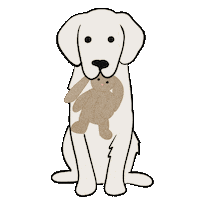 Golden Retriever Bunny Sticker