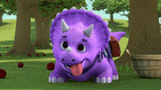 DinoRanch dog disney waiting dinosaur GIF