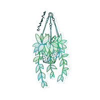 TheArtistryStudio plant plants zentangle hanging plant Sticker