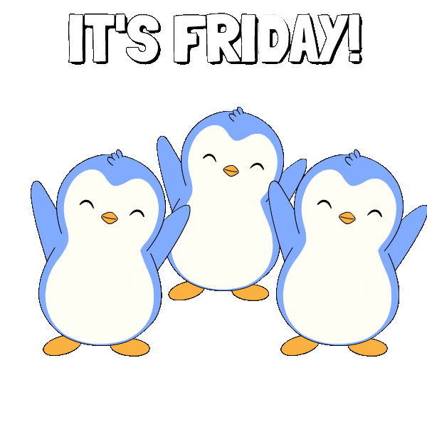 Its Friday Happy Dance Sticker by Pudgy Penguins