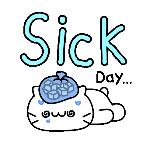 Sweating White Cat Sticker by Mikitti