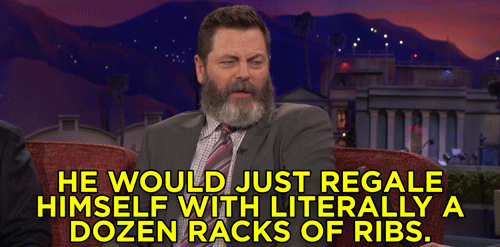 nick offerman ribs GIF by Team Coco
