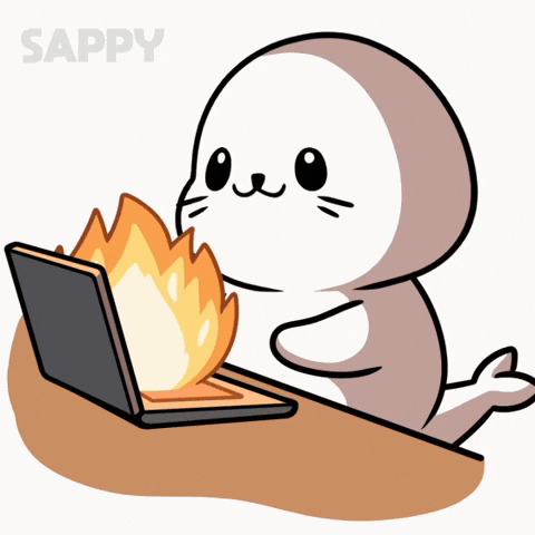 Burning Its Okay GIF by Sappy Seals