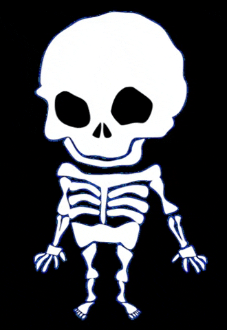 ExplorePlanetEnglish giphygifmaker skeleton shaking Shivering GIF