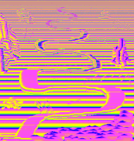 xenoself trippy neon landscape road GIF