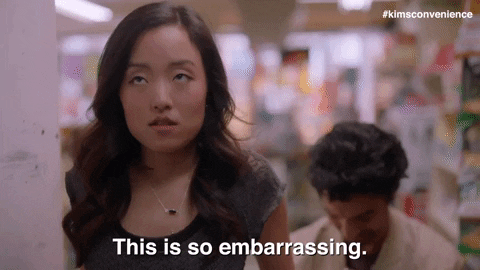 Embarrassed Andrea Bang GIF by Kim's Convenience