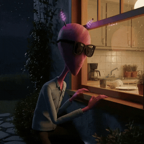 Peering Looking In GIF by Lonely Aliens