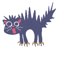 Black Cat Sticker by CleverCodeLab