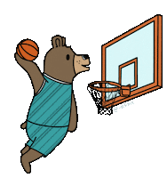 simonhurleycreate basketball bear ball dunk Sticker