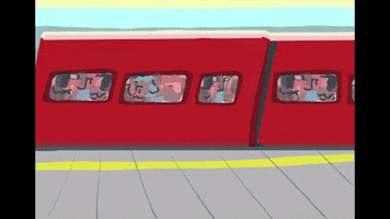 CokCoq viaje animacion tren parada GIF