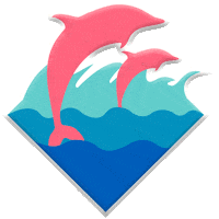 pink dolphin ghost Sticker by Verticals Agency