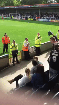 Football Crowd Plays With a Plant Pot