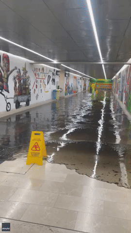 Storm Causes Extreme Flooding in Milan Metro Station